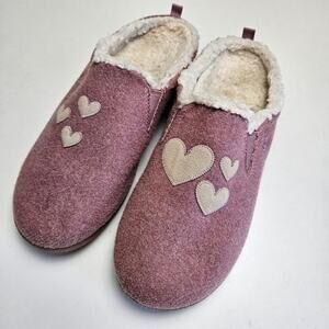 Spenco‎ Evie  Heart Slippers Women's 11 Rose Pink Beige Slip On Mules